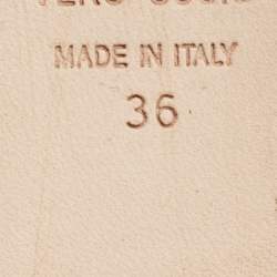 مملوكة مسبقًا Giuseppe Zanotti Metallic Rose Leather Malika Spike Ballet Flat Size 36