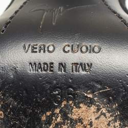 Pre Owned Giuseppe Zanotti Black Suede Buckle Detail Sandals Size 36