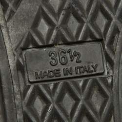 Pre Owned Giuseppe Zanotti Black Quilted Leather Wedge Sneakers Size 36.5