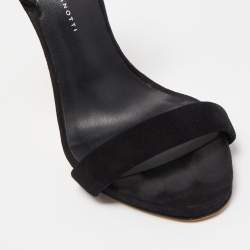 Pre Owned Giuseppe Zanotti Black Suede Sophie Slingback Sandals Size 38