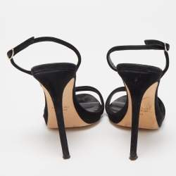 Pre Owned Giuseppe Zanotti Black Suede Sophie Slingback Sandals Size 38