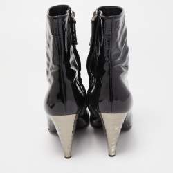 Giuseppe Zanotti Black Patent Leather Ankle Boots Size 37.5