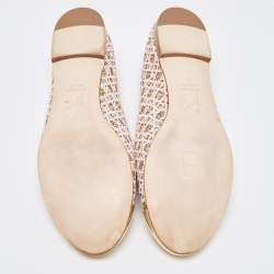 Giuseppe Zanotti Pink/Gold Coarse Glitter and Lace Smoking Slippers Size 40