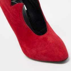 Giuseppe Zanotti Red Suede Ankle Booties Size 37