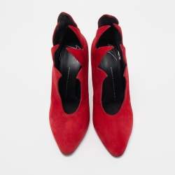 Giuseppe Zanotti Red Suede Ankle Booties Size 37