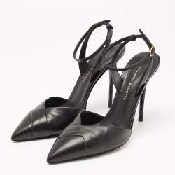 مملوكة مسبقًا Giuseppe Zanotti Black Leather Slingback Pumps Size 37