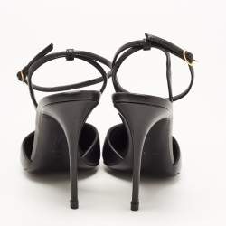 مملوكة مسبقًا Giuseppe Zanotti Black Leather Slingback Pumps Size 37