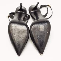 مملوكة مسبقًا Giuseppe Zanotti Black Leather Slingback Pumps Size 37