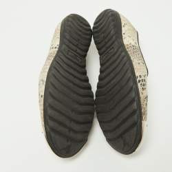 Giuseppe Zanotti Two Tone Python Embossed Leather Smoking Slippers Size 35.5