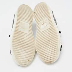 Pre Owned Giuseppe Zanotti Black Fringed Leather Slip On Sneakers Size 37