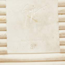 Pre Owned Giuseppe Zanotti Black Fringed Leather Slip On Sneakers Size 37