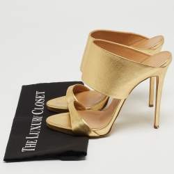 مملوكة مسبقًا Giuseppe Zanotti Gold Leather Andrea Sandals Size 42