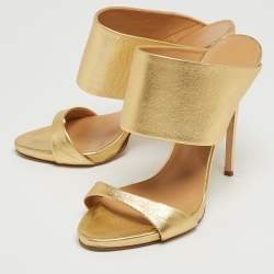 مملوكة مسبقًا Giuseppe Zanotti Gold Leather Andrea Sandals Size 42