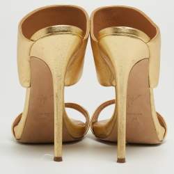 مملوكة مسبقًا Giuseppe Zanotti Gold Leather Andrea Sandals Size 42