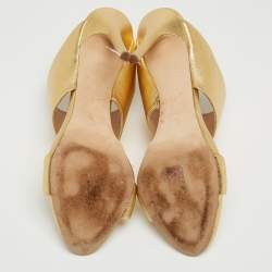 مملوكة مسبقًا Giuseppe Zanotti Gold Leather Andrea Sandals Size 42