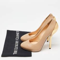 Giuseppe Zanotti Beige Leather Round Top Pumps Size 36  