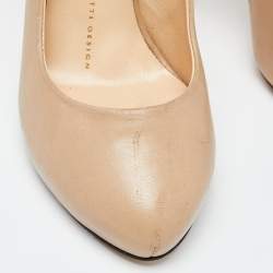 Giuseppe Zanotti Beige Leather Round Top Pumps Size 36  