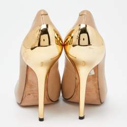Giuseppe Zanotti Beige Leather Round Top Pumps Size 36  