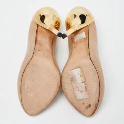 Giuseppe Zanotti Beige Leather Round Top Pumps Size 36  