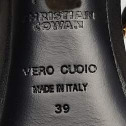 Pre Owned Giuseppe Zanotti Black Leather Gzxcowan Watch Sandals Size 39