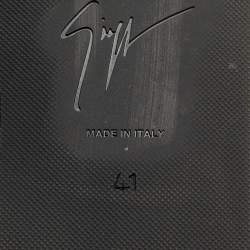 Pre Owned Giuseppe Zanotti Black Leather Studded Veronica Loafer Size 41