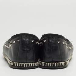 Pre Owned Giuseppe Zanotti Black Leather Studded Veronica Loafer Size 41