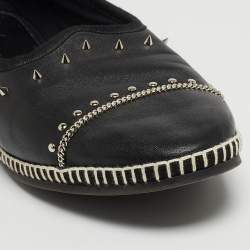 Pre Owned Giuseppe Zanotti Black Leather Studded Veronica Loafer Size 41