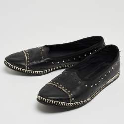Pre Owned Giuseppe Zanotti Black Leather Studded Veronica Loafer Size 41