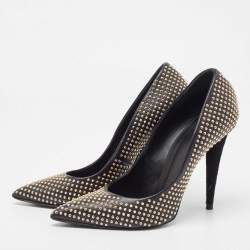Giuseppe Zanotti Black Studded Suede Ester Pumps Size 36.5