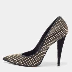 Giuseppe Zanotti Black Studded Suede Ester Pumps Size 36.5