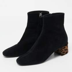 Giuseppe Zanotti Black Suede Link Ankle Length Boots Size 38