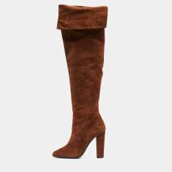 Giuseppe Zanotti Brown Suede Alabama Over The Knee Boots Size 41