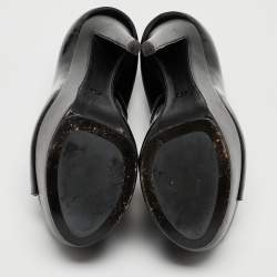 Pre Owned Giuseppe Zanotti Black Patent Leather Peep Toe Platform Pumps Size 37