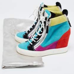 Giuseppe Zanotti Multicolor Suede High Top Sneakers Size 35