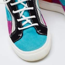 Giuseppe Zanotti Multicolor Suede High Top Sneakers Size 35