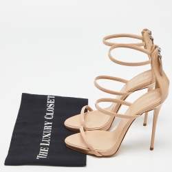 Pre Owned صندل جوسيبي زانوتي "هارموني" جلد لامع بيج مقاس 42