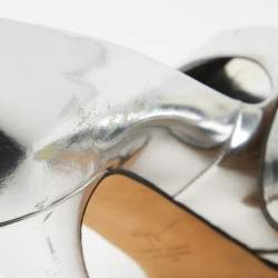 Giuseppe Zanotti Silver Leather Sharon Platform Pumps Size 40