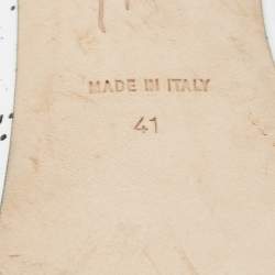 مملوكة مسبقًا Giuseppe Zanotti White Leather Embellished Strappy Sandals Size 41