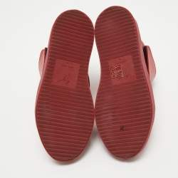 مملوكة مسبقًا Giuseppe Zanotti Red Suede And Leather Double Zip High Top Sneakers Size 36
