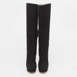 Pre Owned Giuseppe Zanotti Black Suede Knee Length Boots Size 36