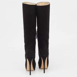 Pre Owned Giuseppe Zanotti Black Suede Knee Length Boots Size 36