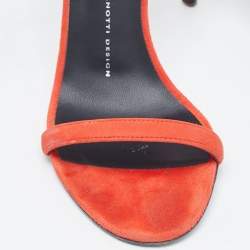 مملوكة مسبقًا Giuseppe Zanotti Red Suede Ankle Strap Sandals Size 38