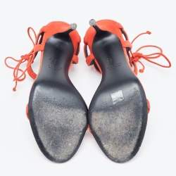 مملوكة مسبقًا Giuseppe Zanotti Red Suede Ankle Strap Sandals Size 38