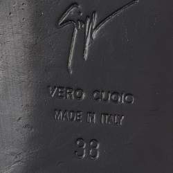 Pre Owned Giuseppe Zanotti Black Velvet Metal Cap Toe Oxfords Size 38