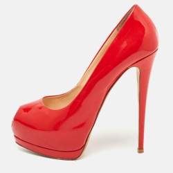 Pre Owned Giuseppe Zanotti Red Patent Leather Sharon Pumps Size 40