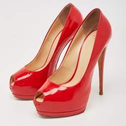 Pre Owned Giuseppe Zanotti Red Patent Leather Sharon Pumps Size 40