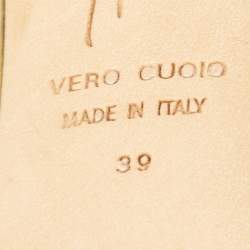 Pre Owned Giuseppe Zanotti Gold Patent Leather Knot Crystals Slip On Sandals Size 39