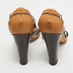 Giuseppe Zanotti Brown Leather Ankle Strap Sandals Size 40