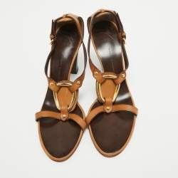 Giuseppe Zanotti Brown Leather Ankle Strap Sandals Size 40