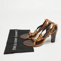 Giuseppe Zanotti Brown Leather Ankle Strap Sandals Size 40